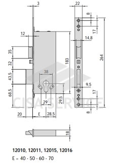 12011.60.0 Cisa Замок врезной электромеханический под цилиндр