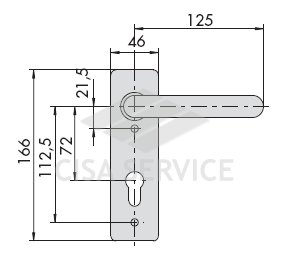 1.07076.16.0 Cisa Внешняя ручка для врезной антипаники