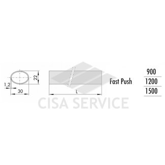 1.07007.15.0 Cisa Горизонтальная штанга (овальная труба) L=1500 мм, красный