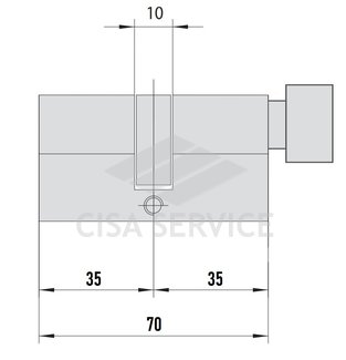 3100PCS35351X5 K1 Securemme Цилиндровый механизм с перекодировкой 70мм(35х35) ключ/вертушка, никель