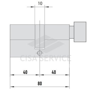 3100PCS40401X5 K1 Securemme Цилиндровый механизм с перекодировкой 80мм(40х40) ключ/вертушка, никель