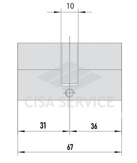 EVVA 3KS Цилиндровый механизм 67мм (31х36) ключ/ключ, никель