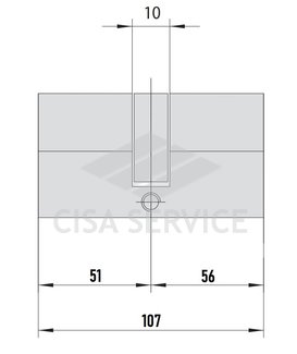 EVVA 3KS Цилиндровый механизм 107мм (51х56) ключ/ключ, никель