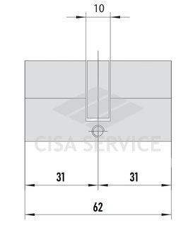 EVVA 3KS Цилиндровый механизм 62мм (31х31) ключ/ключ, латунь