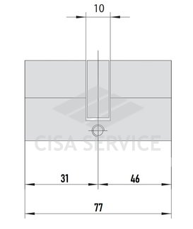 EVVA 3KS Цилиндровый механизм 77мм (31х46) ключ/ключ, латунь