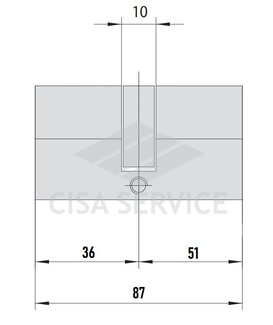 EVVA 3KS Цилиндровый механизм 87мм (36х51) ключ/ключ, латунь