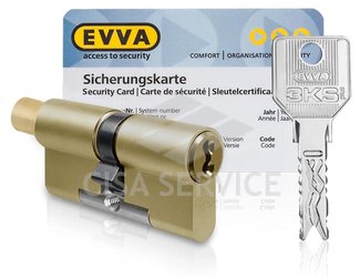 EVVA 3KS Цилиндровый механизм 102мм (51х51) ключ/вертушка, латунь