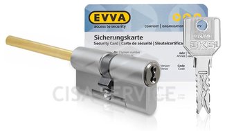 EVVA 3KS Цилиндровый механизм 72мм (41х31) ключ/длинный шток, никель