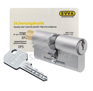 EVVA EPS Цилиндровый механизм 92мм (56х36) ключ/вертушка, никель