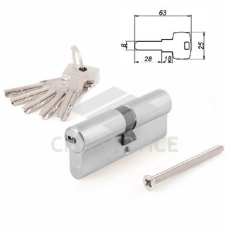 ABUS D6N 30/40 KD W/5 LONG KEY цилиндровый механизм 70мм(30х40) ключ/ключ (никель)