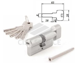 ABUS KD6N Z50/K60 KD W/5 LONG KEY цилиндровый механизм 110мм(50х60) ключ/вертушка (никель)