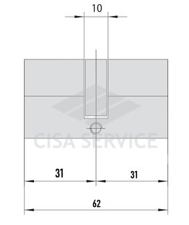 EVVA ICS Цилиндровый механизм 62мм (31х31) ключ/ключ, никель