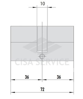 EVVA ICS Цилиндровый механизм 72мм (36х36) ключ/ключ, латунь