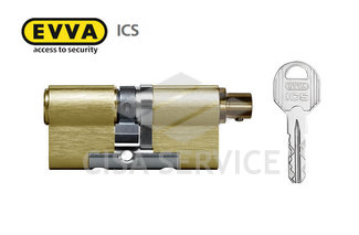 EVVA ICS Цилиндровый механизм 77мм (36х41) ключ/вертушка, латунь