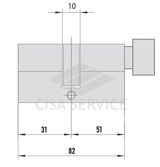 EVVA ICS Цилиндровый механизм 82мм (31х51) ключ/вертушка, латунь