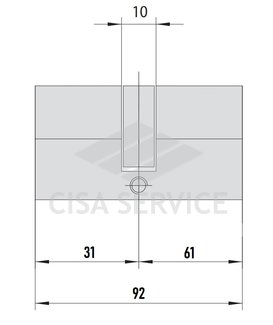 EVVA ICS Цилиндровый механизм 92мм (31х61) ключ/ключ, никель