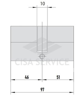 EVVA ICS Цилиндровый механизм 97мм (46х51) ключ/ключ, никель