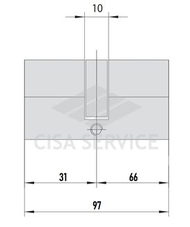 EVVA ICS Цилиндровый механизм 97мм (31х66) ключ/ключ, никель