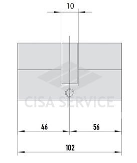 EVVA ICS Цилиндровый механизм 102мм (46х56) ключ/ключ, никель