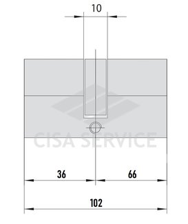 EVVA ICS Цилиндровый механизм 102мм (36х66) ключ/ключ, латунь