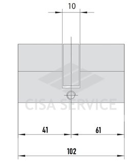 EVVA ICS Цилиндровый механизм 102мм (41х61) ключ/ключ, никель