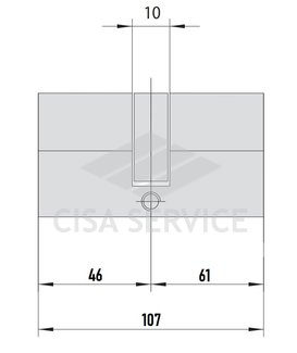 EVVA ICS Цилиндровый механизм 107мм (46х61) ключ/ключ, латунь