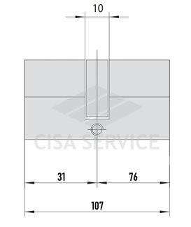 EVVA ICS Цилиндровый механизм 107мм (31х76) ключ/ключ, никель