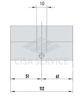 EVVA ICS Цилиндровый механизм 112мм (51х61) ключ/ключ, никель