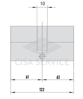 EVVA ICS Цилиндровый механизм 122мм (61х61) ключ/ключ, латунь