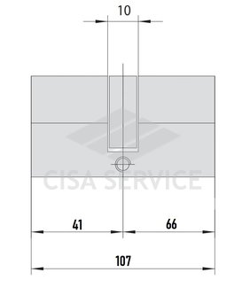 EVVA ICS Цилиндровый механизм 107мм (41х66) ключ/ключ, никель