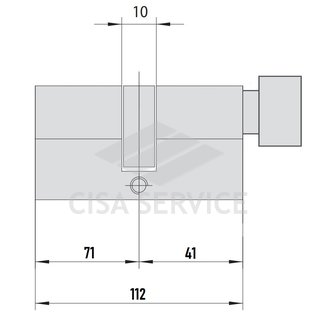 EVVA ICS Цилиндровый механизм 112мм (71х41) ключ/вертушка, никель