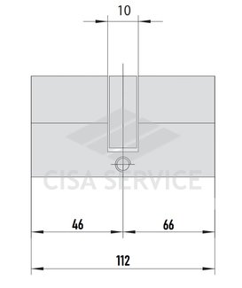 EVVA ICS Цилиндровый механизм 112мм (46х66) ключ/ключ, никель