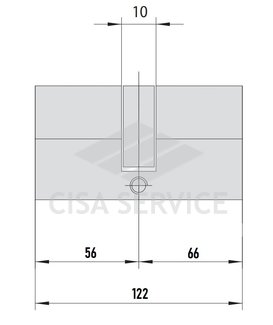 EVVA ICS Цилиндровый механизм 122мм (56х66) ключ/ключ, латунь