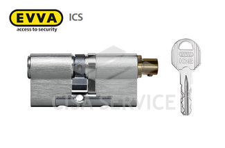 EVVA ICS Цилиндровый механизм 122мм (56х66) ключ/вертушка, никель
