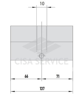 EVVA ICS Цилиндровый механизм 137мм (66х71) ключ/ключ, никель