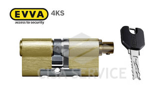 EVVA 4KS Цилиндровый механизм 62мм (31х31) ключ/вертушка, латунь