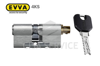 EVVA 4KS Цилиндровый механизм 72мм (31х41) ключ/вертушка, никель