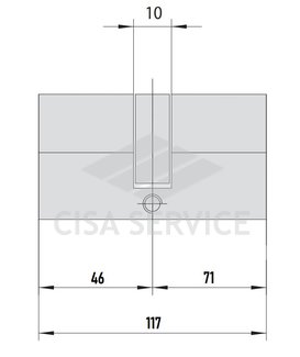 EVVA 4KS Цилиндровый механизм 117мм (46х71) ключ/ключ, никель